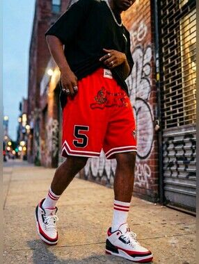ICECREAM BBC Billionaire Boys Club Running Dog Mesh Basketball Shorts Size Med